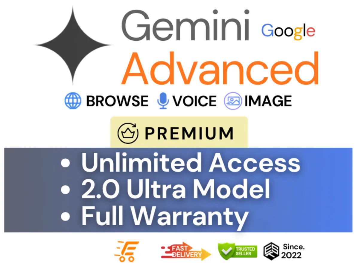 Gemini advanced PRO AI | PRO MODEL 2.5 | 3 users sharing | Advanced AI Creative for 1 month